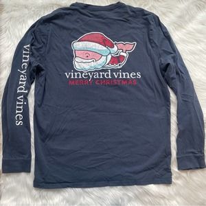 Vineyard Vines Long Sleeve Whale Christmas Graphic Tee Size M